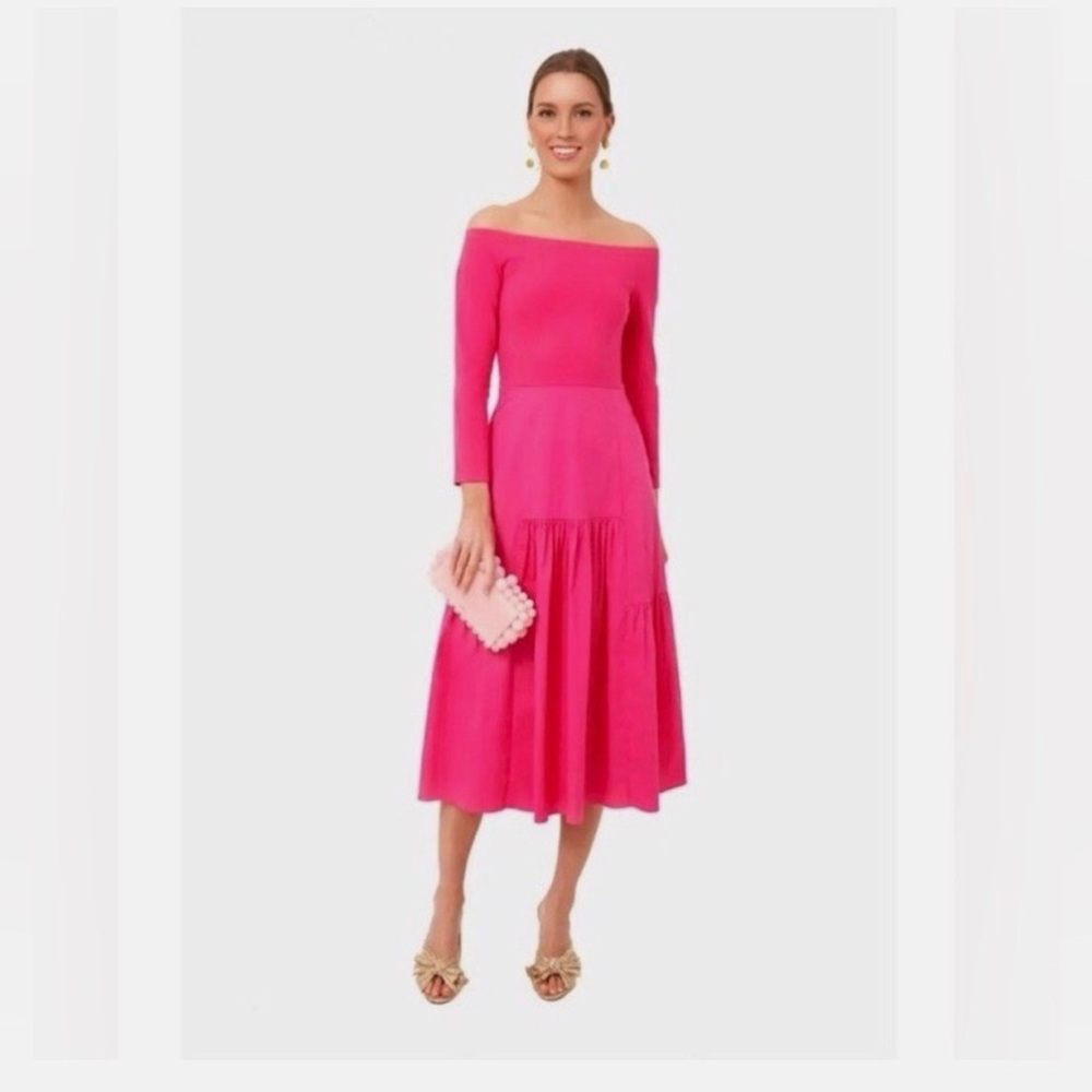 Tuckernuck Carmen Pink 3/4 Sleeve Scoop Neck Sundress L